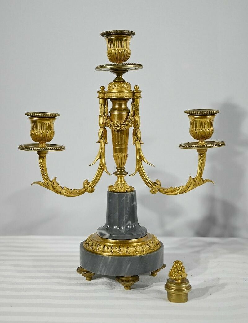Pair Of Bronze And Marble Candelabra   Mid 19th Century photo buy