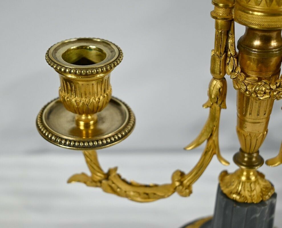 photo furniture Pair Of Bronze And Marble Candelabra   Mid 19th Century