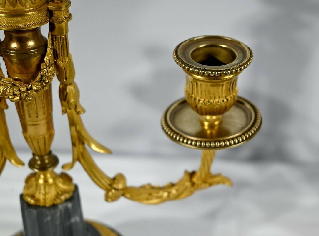 photo for sale Pair Of Bronze And Marble Candelabra   Mid 19th Century