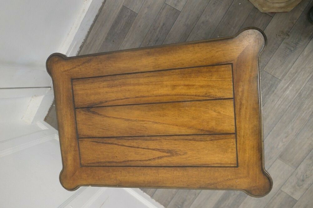 Nest Of 2 Regency Style Walnut And Brass Occasional Tables photo vintage