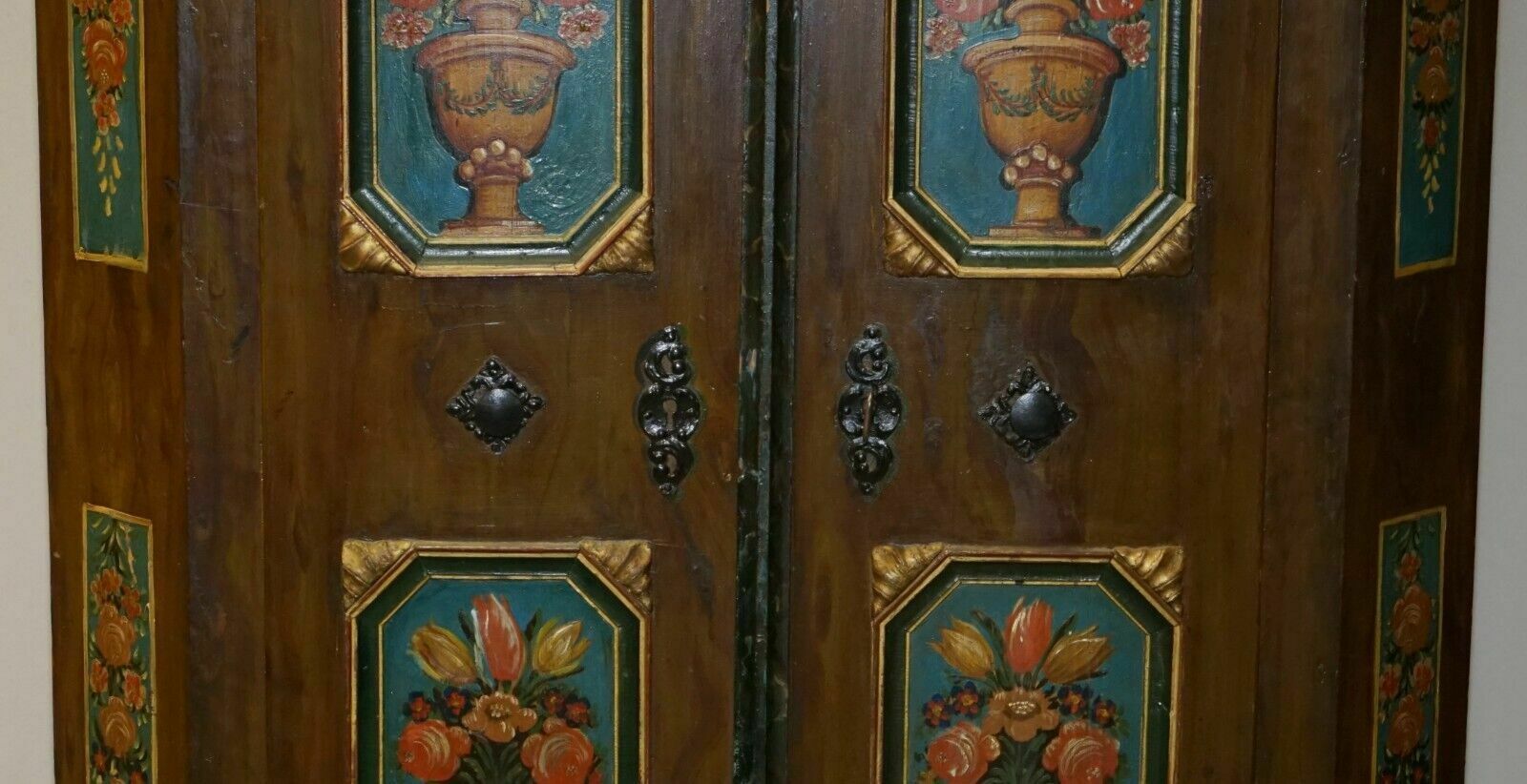 Stunning Rare Antique 1829 1851 Dated Hand Painted German Marriage Wardrobe photo Furniture