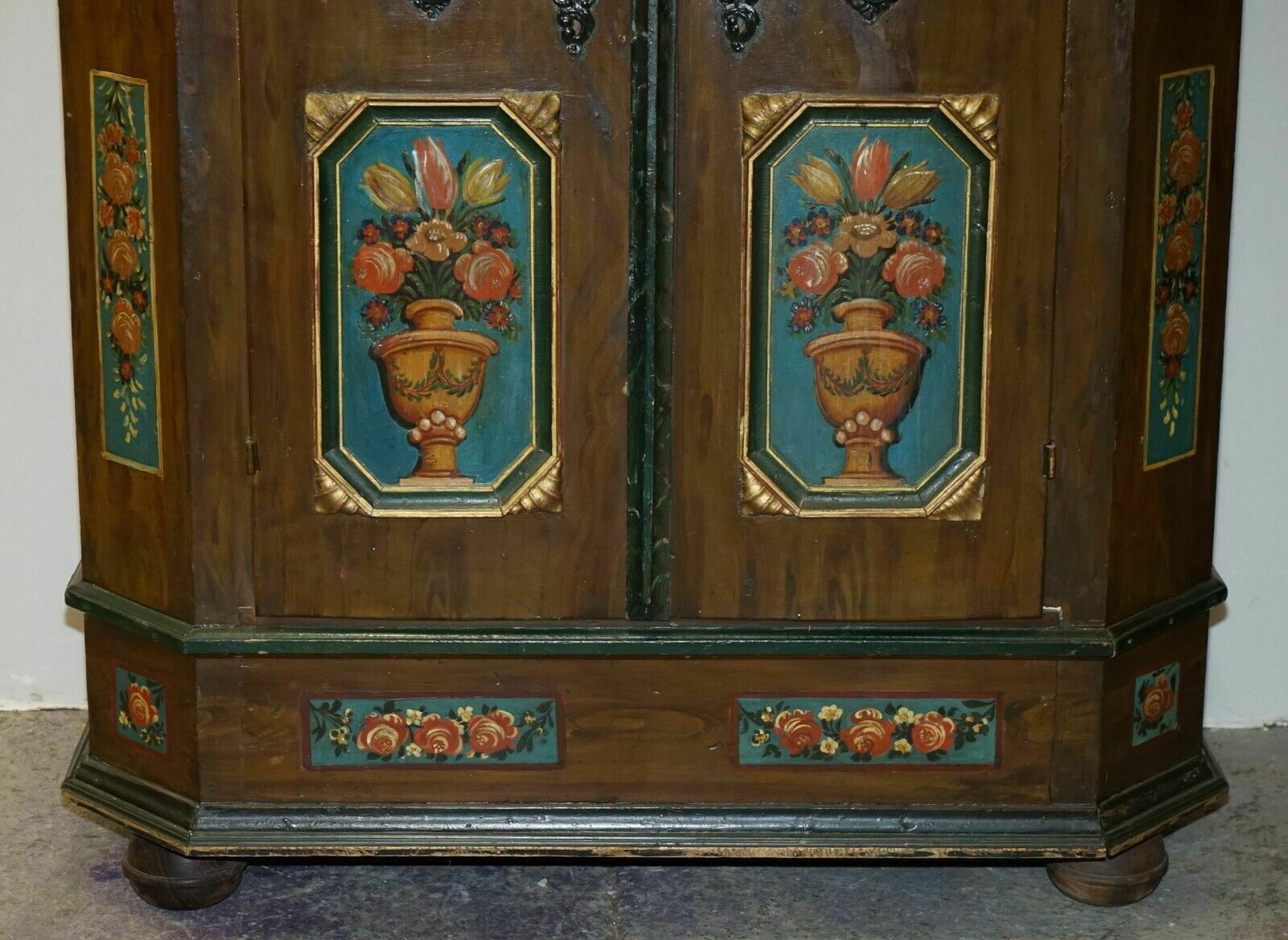 Stunning Rare Antique 1829 1851 Dated Hand Painted German Marriage Wardrobe photo 5750.0