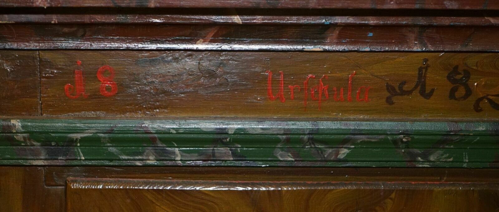 Stunning Rare Antique 1829 1851 Dated Hand Painted German Marriage Wardrobe photo buy