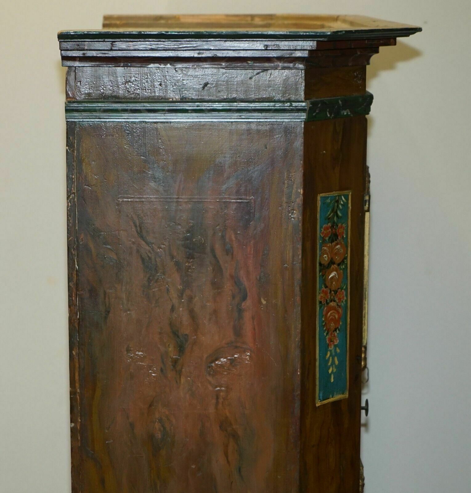 photo vinterior Stunning Rare Antique 1829 1851 Dated Hand Painted German Marriage Wardrobe