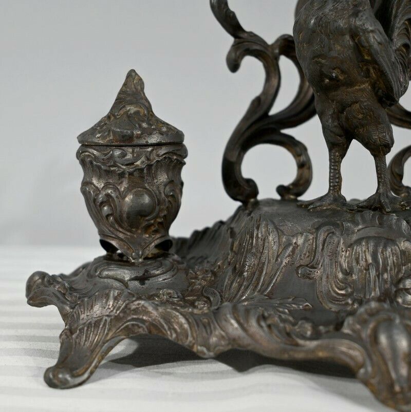 photo for sale Pewter Inkwell, Signed A.Bossu   Late 19th Century