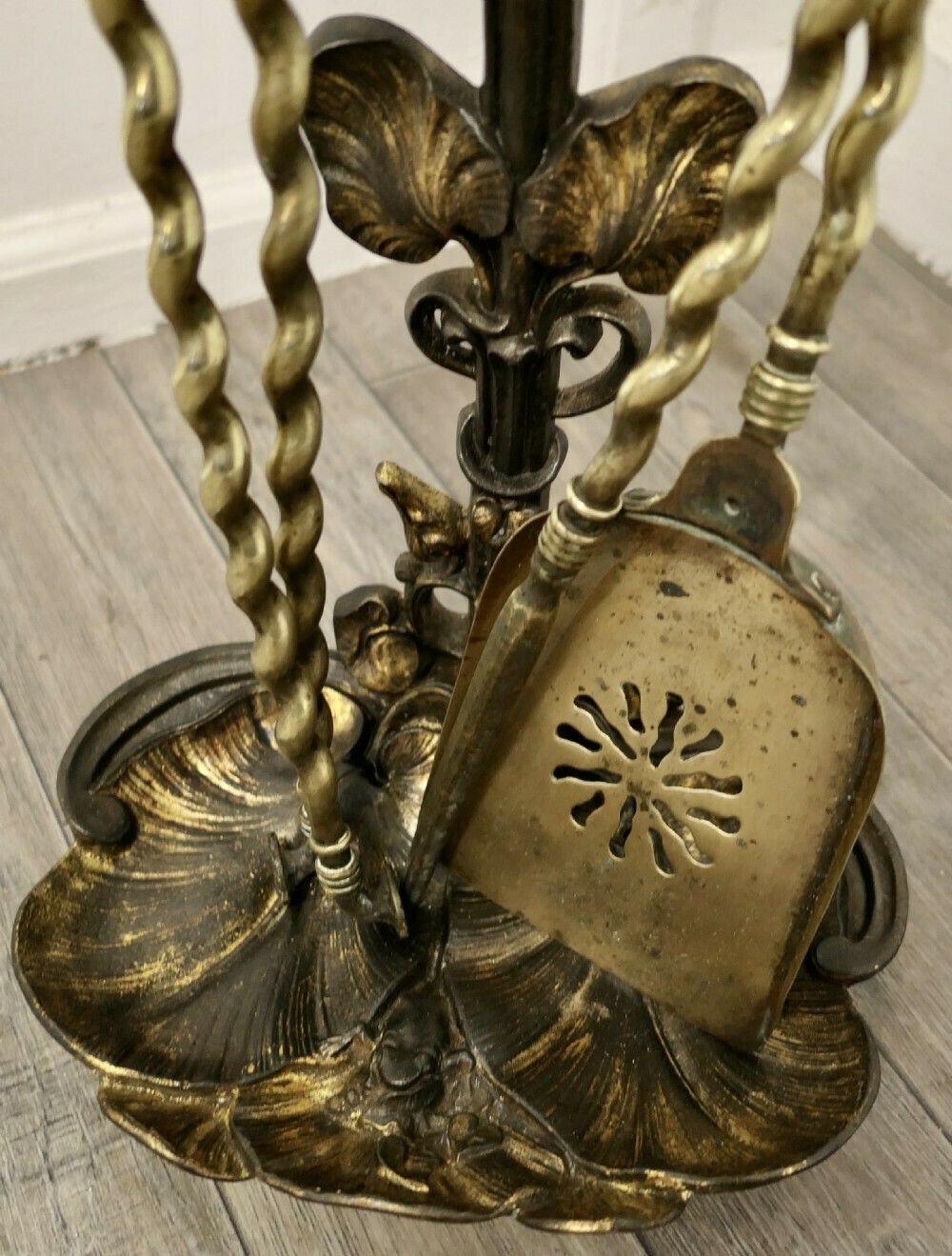 19th Century Fireside Companion Set, Fireside Tools With Frogs photo furniture