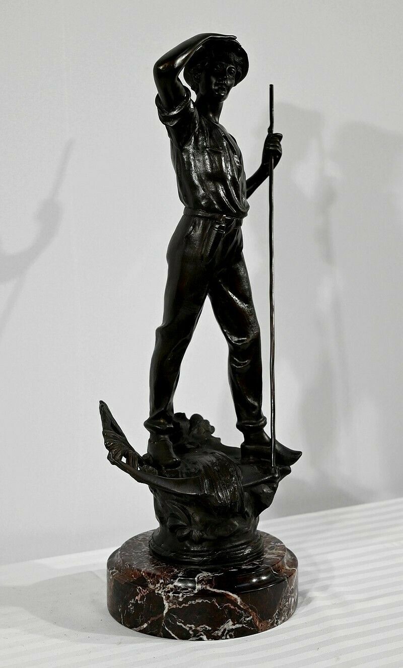 Bronze “The Reaper”, Signed E.Aizelin – 2nd Part Of The 19th Century photo furniture