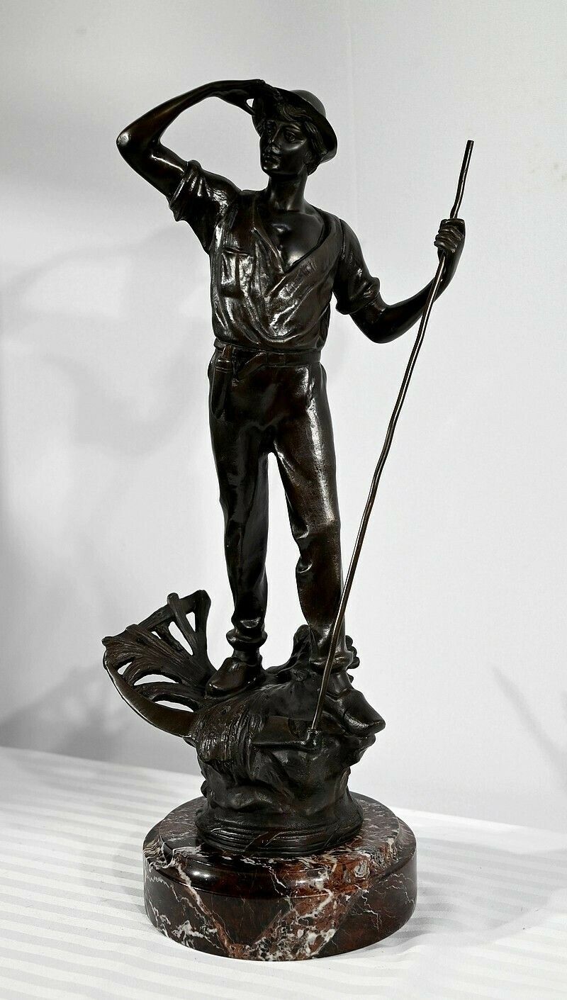 Bronze “The Reaper”, Signed E.Aizelin – 2nd Part Of The 19th Century photo for sale