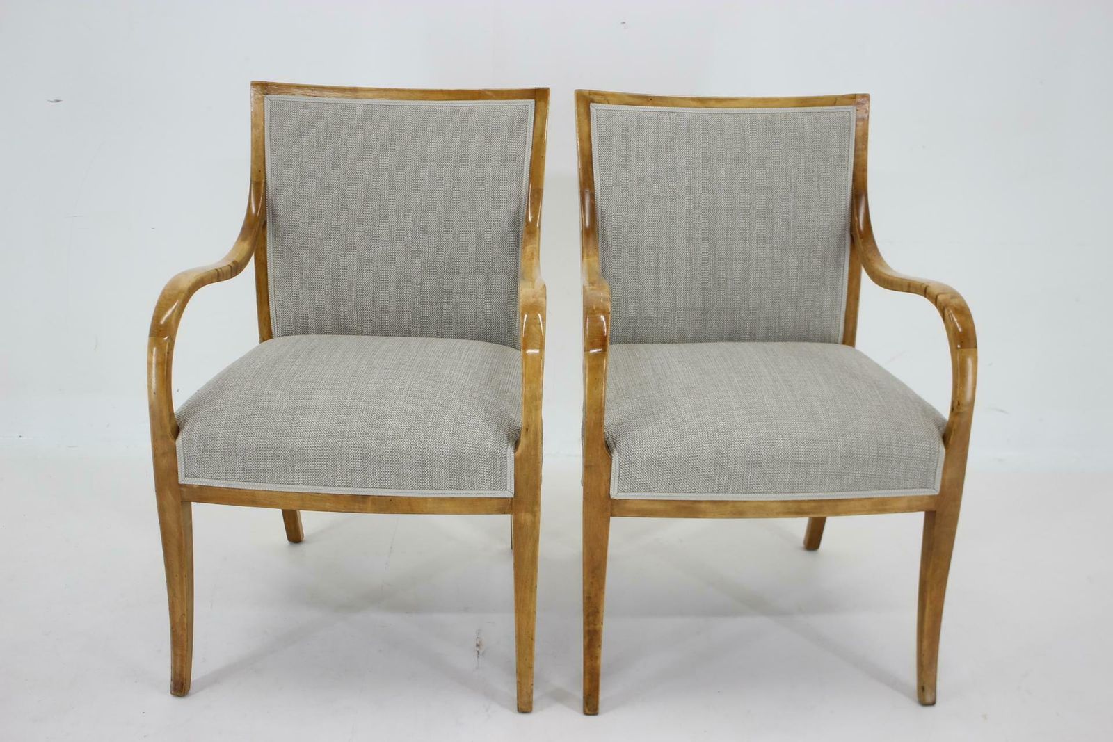 1950s Pair Of Frits Henningsen Armchairs In Birch Wood ,Denmark photo buy
