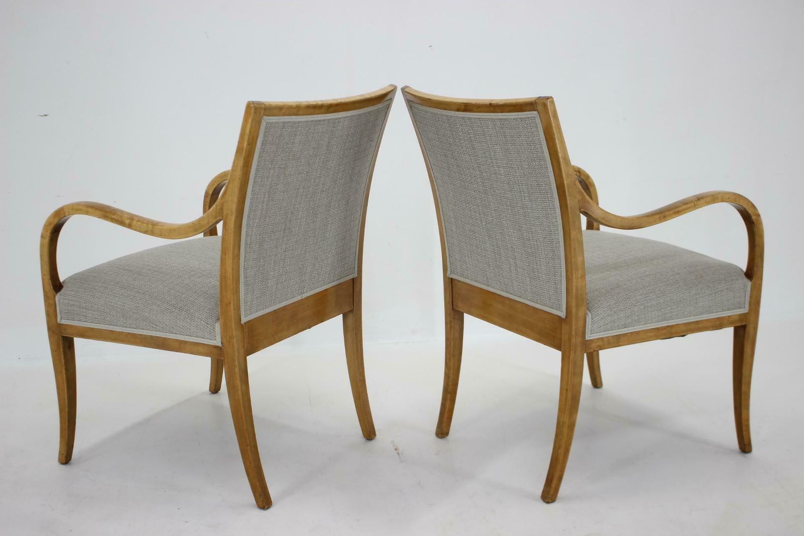 photo for sale 1950s Pair Of Frits Henningsen Armchairs In Birch Wood ,Denmark
