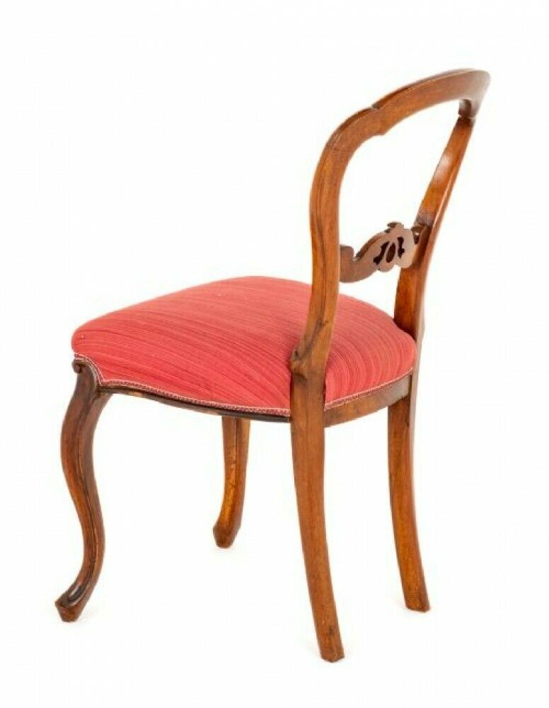 Set Victorian Dining Chairs Walnut Balloon Back photo buy