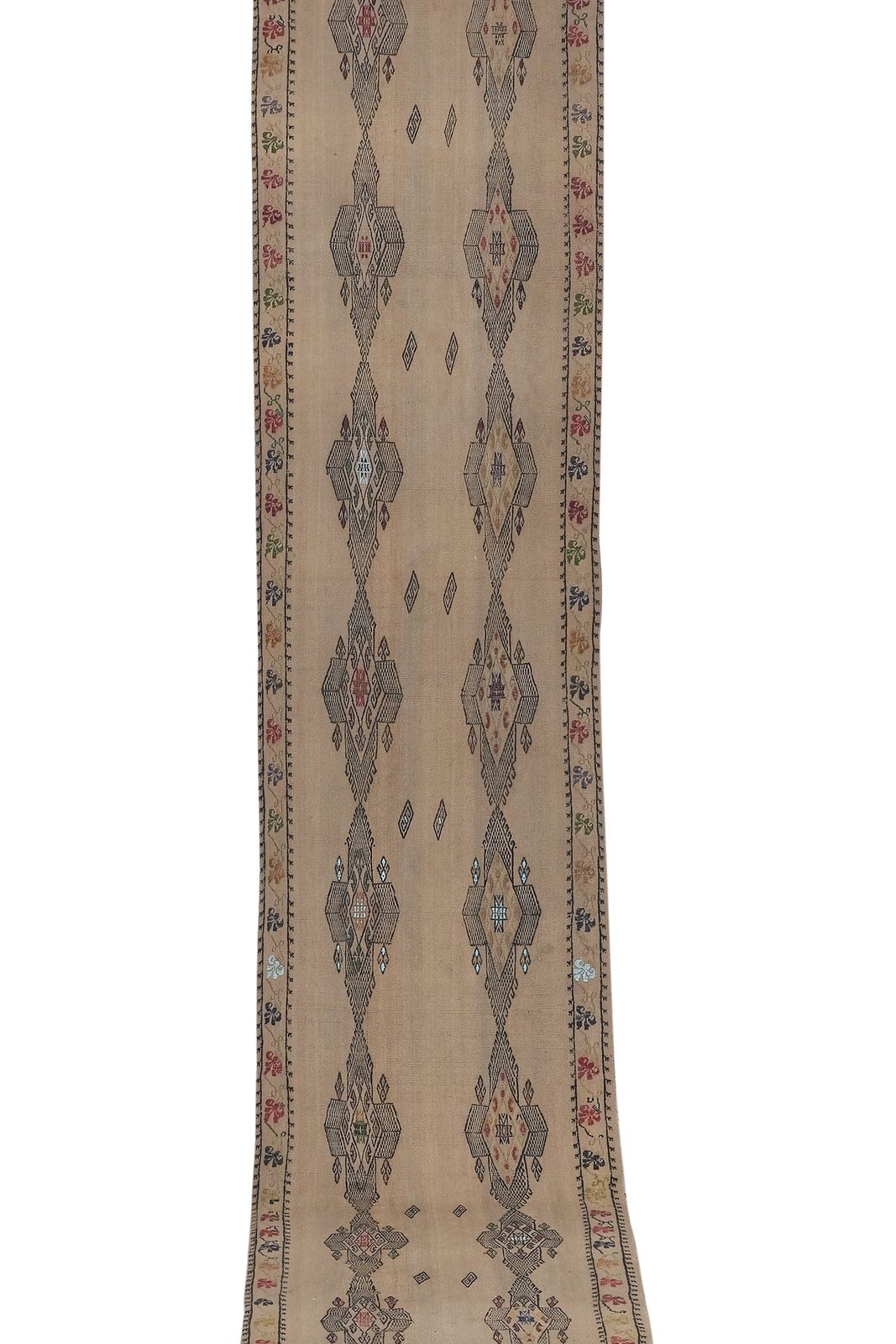 Mid 20cty Vintage Camel Turkish Kilim Rug 2'7'' X 13'4'' photo furniture