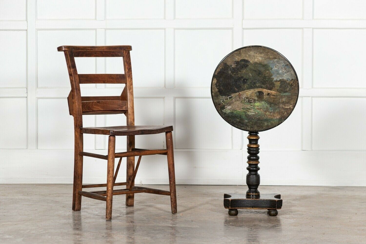 Georgian English Painted Tilt Top Side Table photo 2013.0