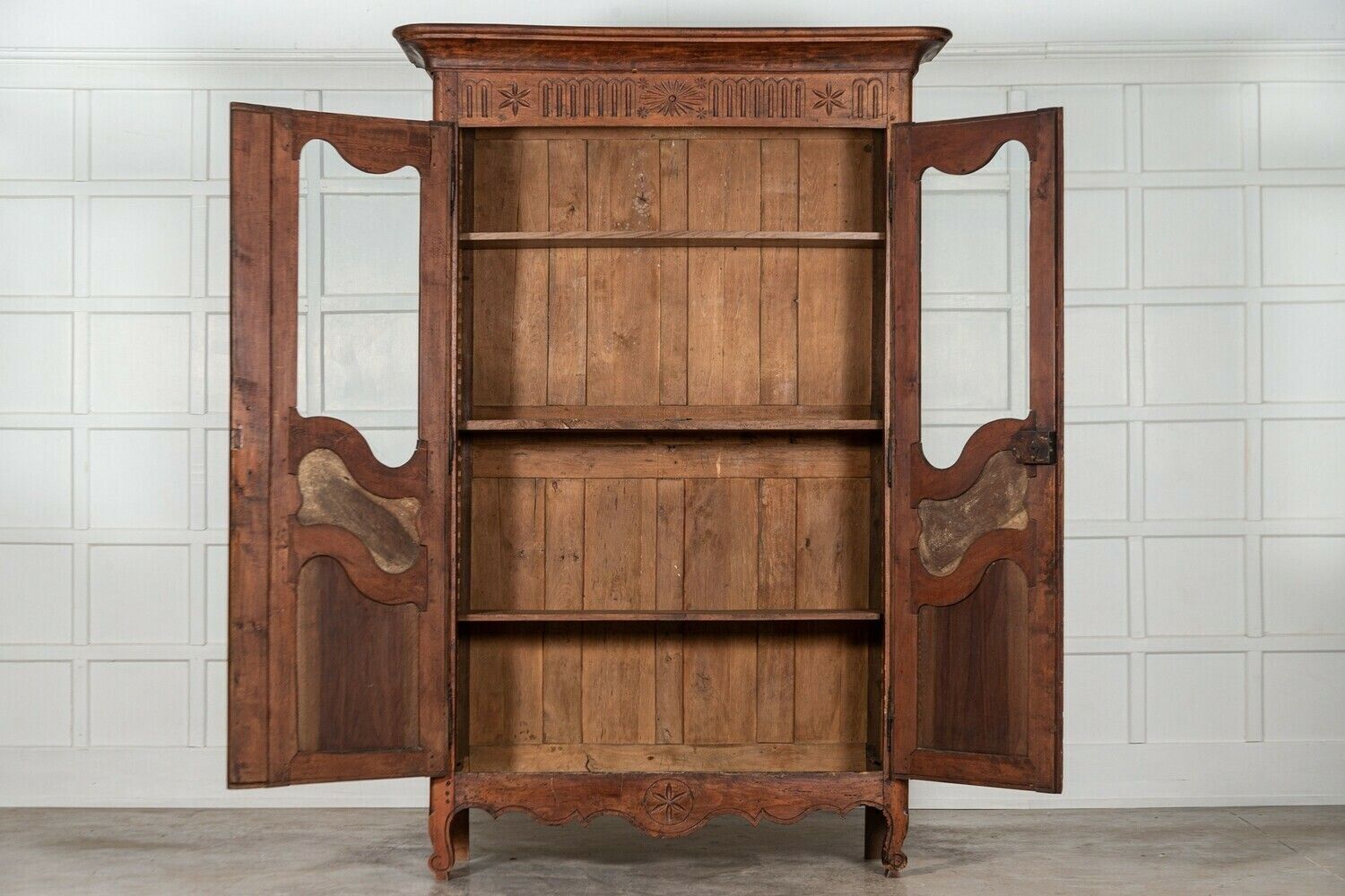 19thc French Glazed Fruitwood Armoire / Vitrine photo for sale