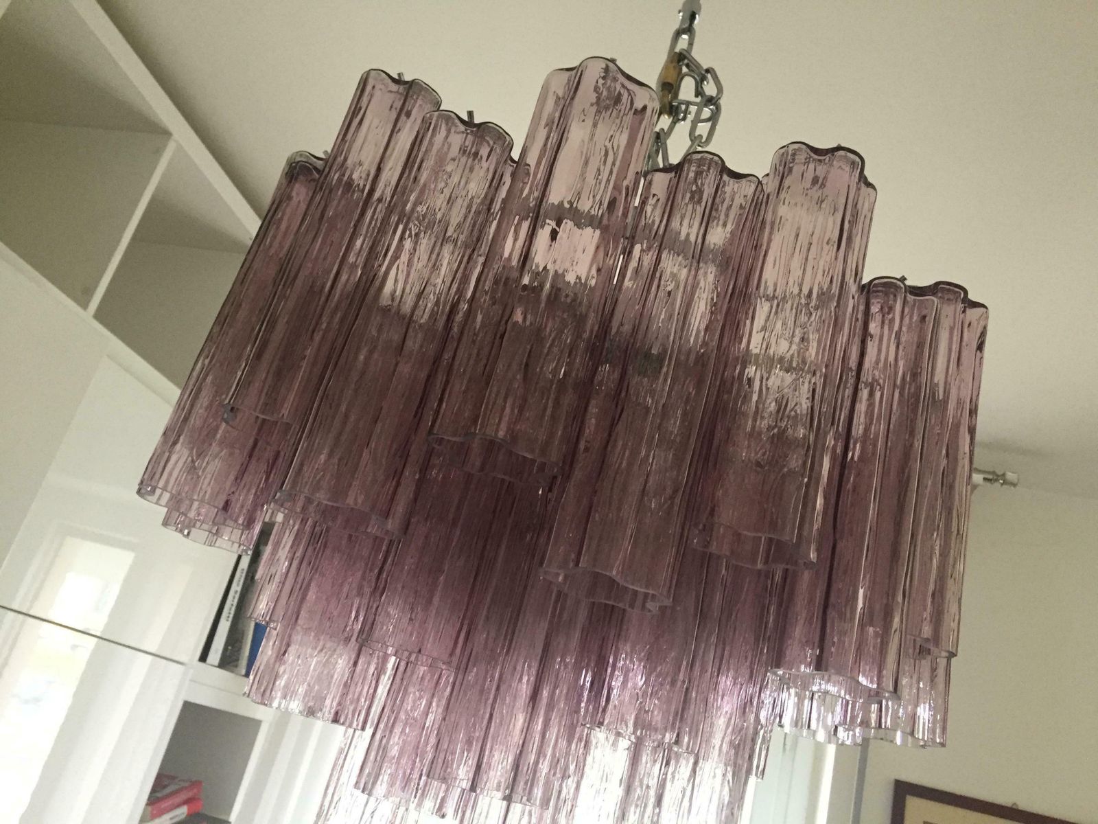 Impressive Murano Glass Sputnik Chandelier Like Mazzega Zuccheri Venini Barovier Style Light Fucsia