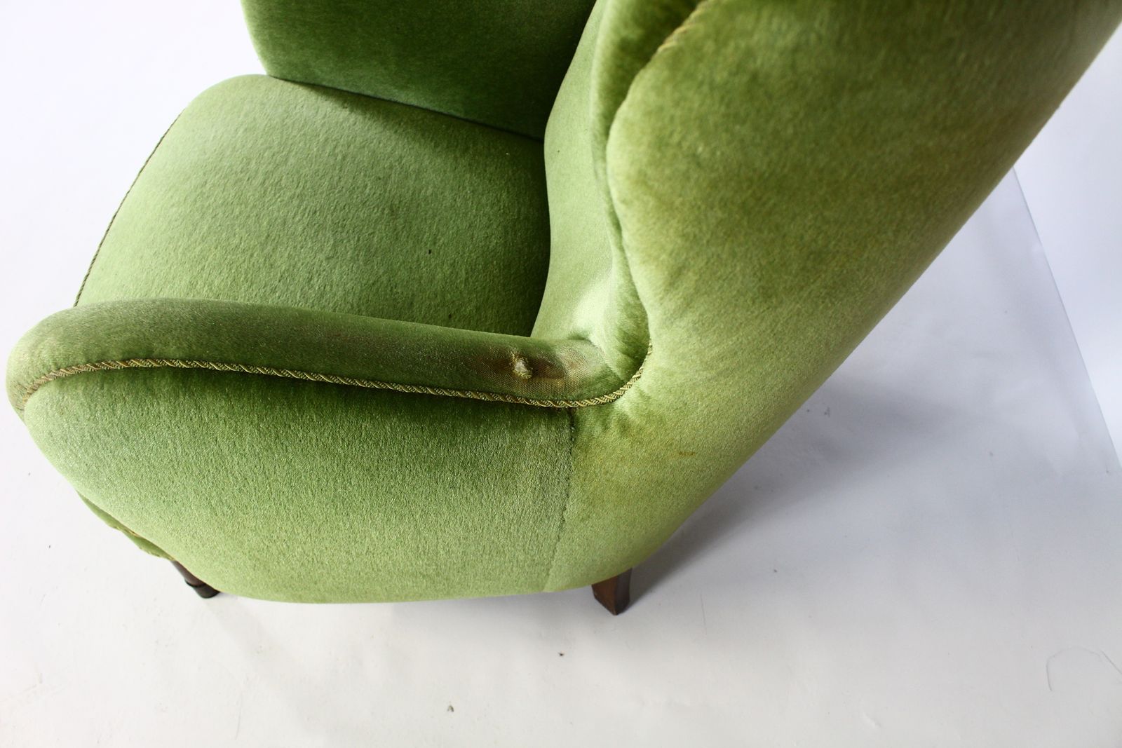 Furniture 1950s Danish Green Velvet Armchair photo