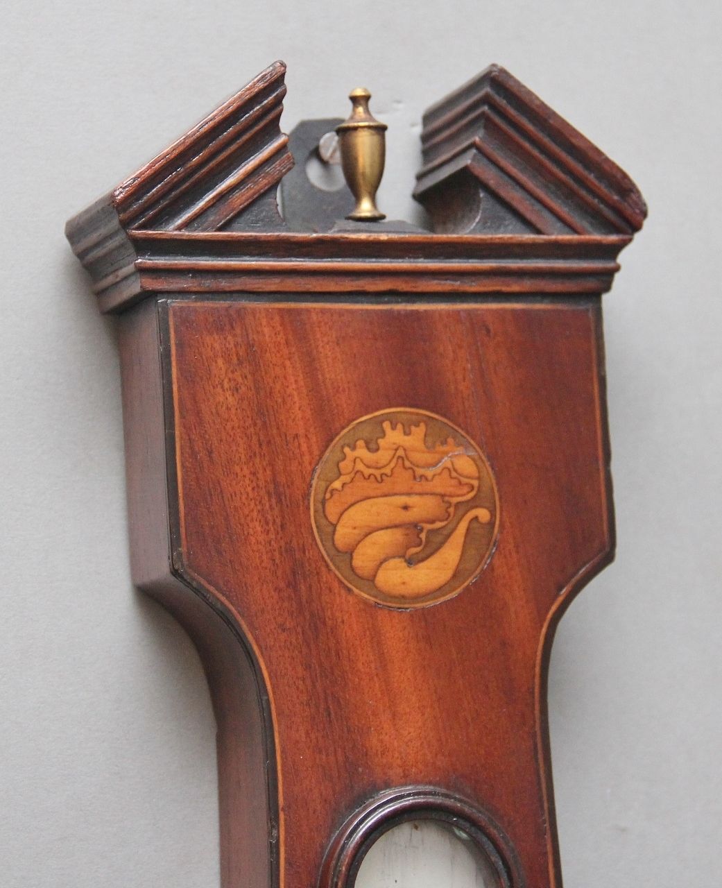 19th Century Inlaid Mahogany Banjo Barometer By L Casatelli Of Liverpool photo 1350.0