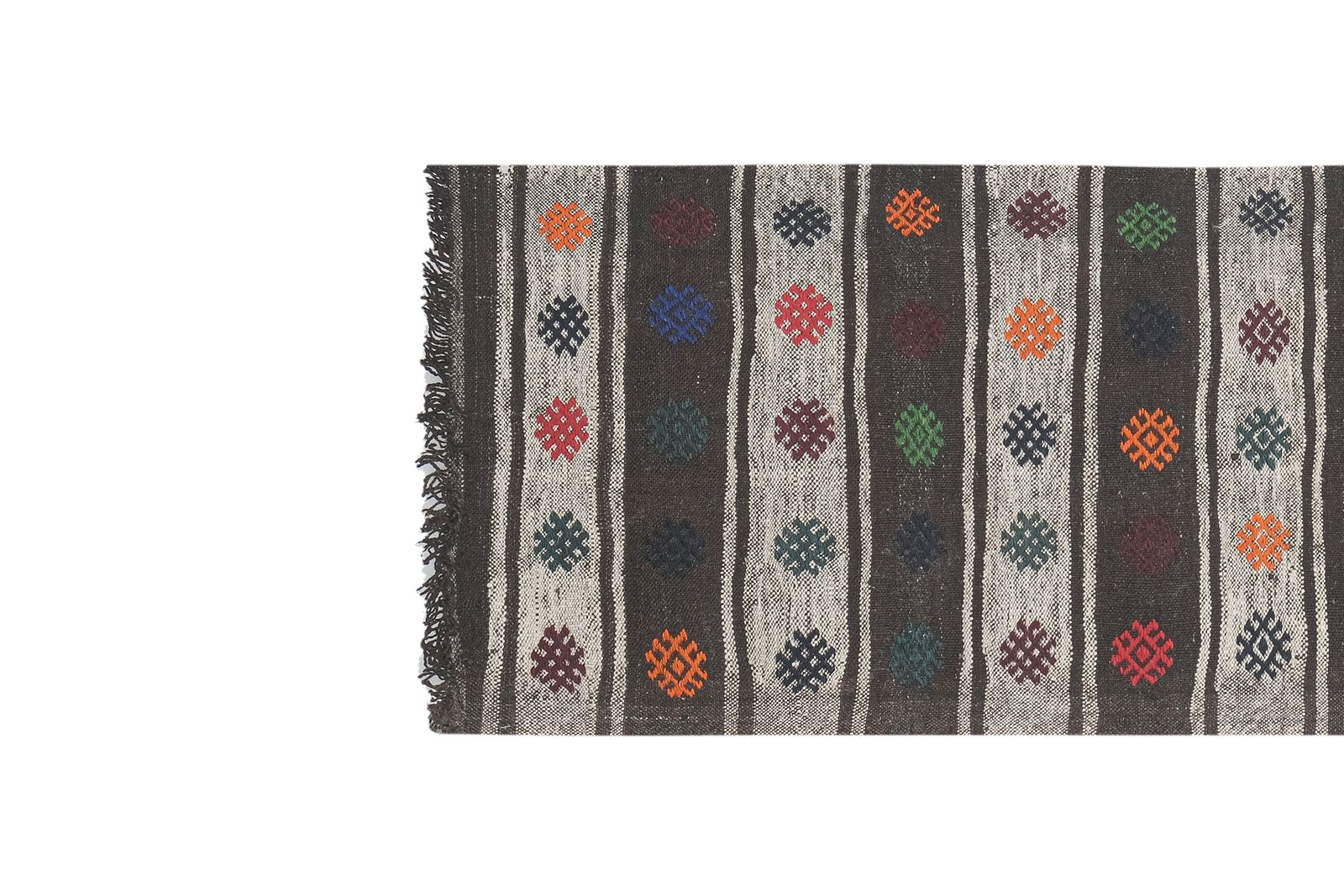 Turkish Striped Hemp Kilim Rug 2'1'' X 6'6'' photo Textiles