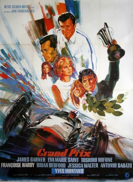 John Frankenheimer's Grand Prix Original German Mo VI E Poster, 1966. Ferrari. James Garner photo for sale