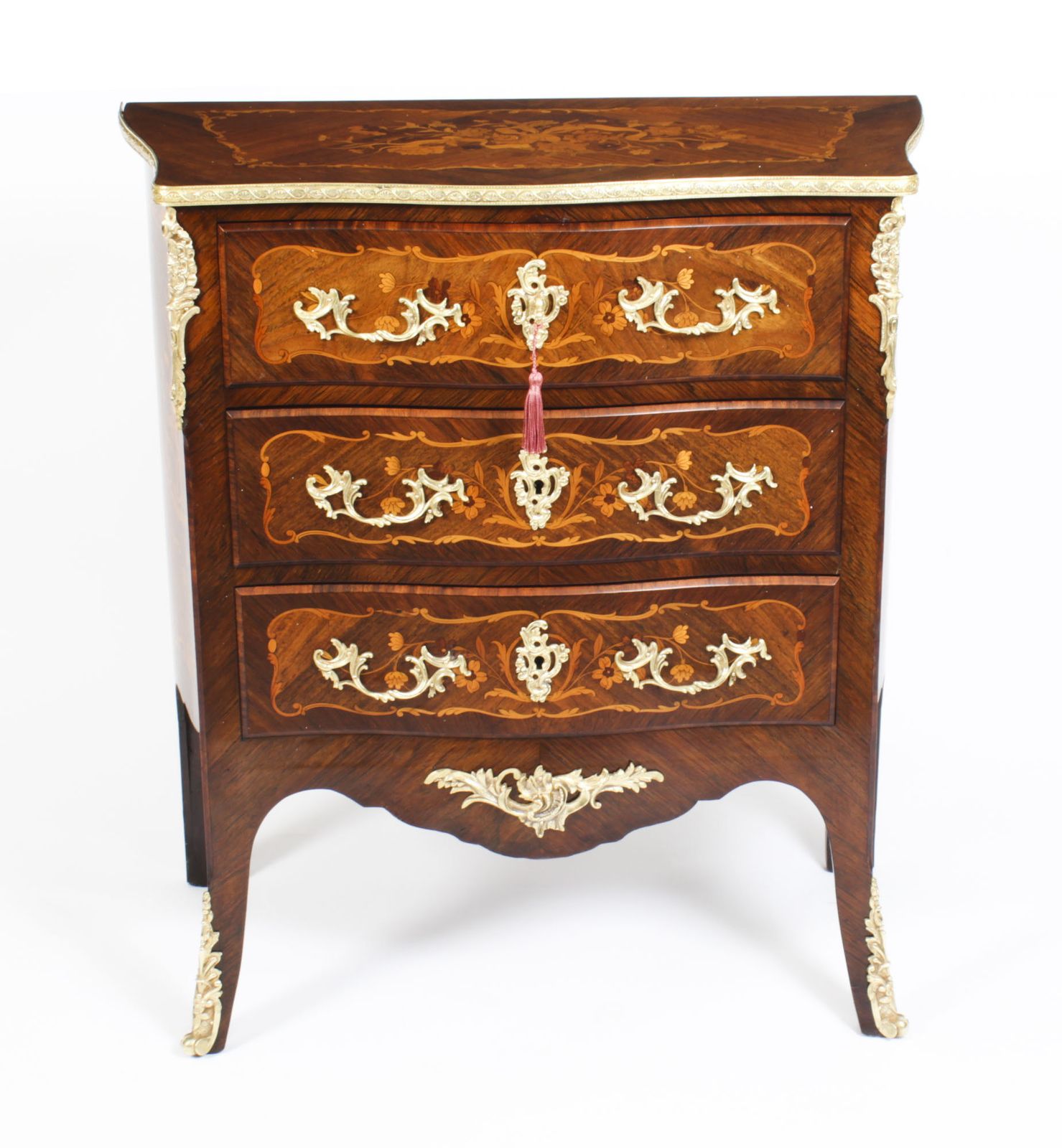 Antique French Louis Revival Kingwood Marquetry Commode  C.1880 photo furniture