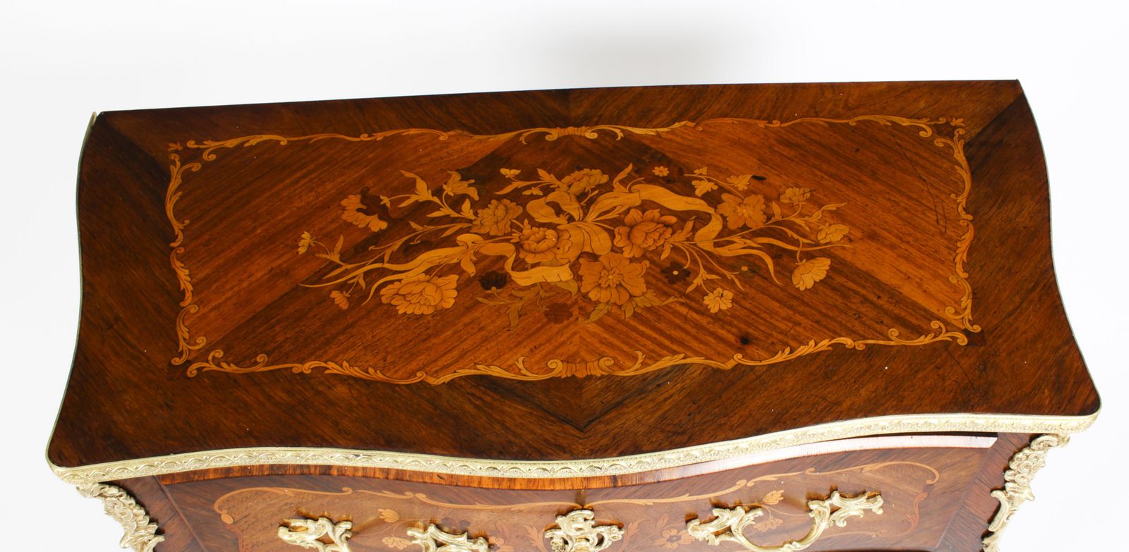 Antique French Louis Revival Kingwood Marquetry Commode  C.1880 photo for sale