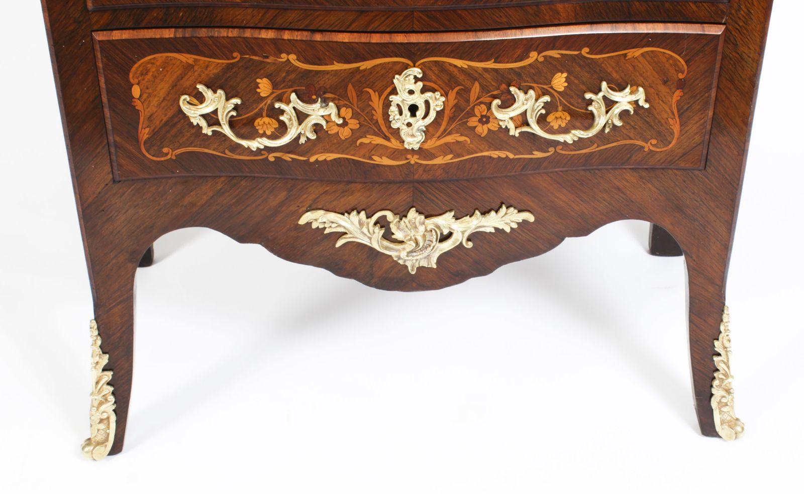 Furniture Antique French Louis Revival Kingwood Marquetry Commode  C.1880 photo