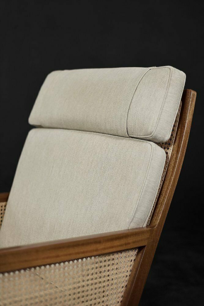 Mid Century Scandinavian Modern Mahogany Armchair With French Wicker By Bernt Petersen Dla Wørts Møbelsnedkeri, 1960s Mid Century Scandinavian Modern photo vintage