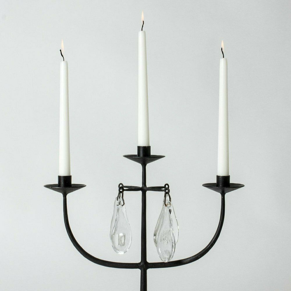 Wrough Iron Candelabra By Erik Höglund, 1960s photo Home Decor
