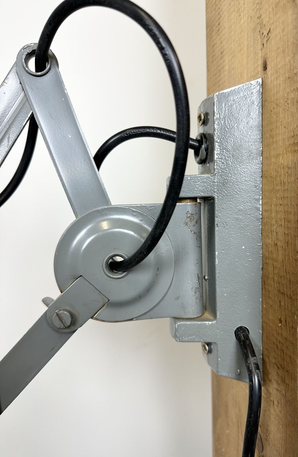 Grey Industrial Scissor Wall Lamp From Elektroinstala, 1960s photo Lighting