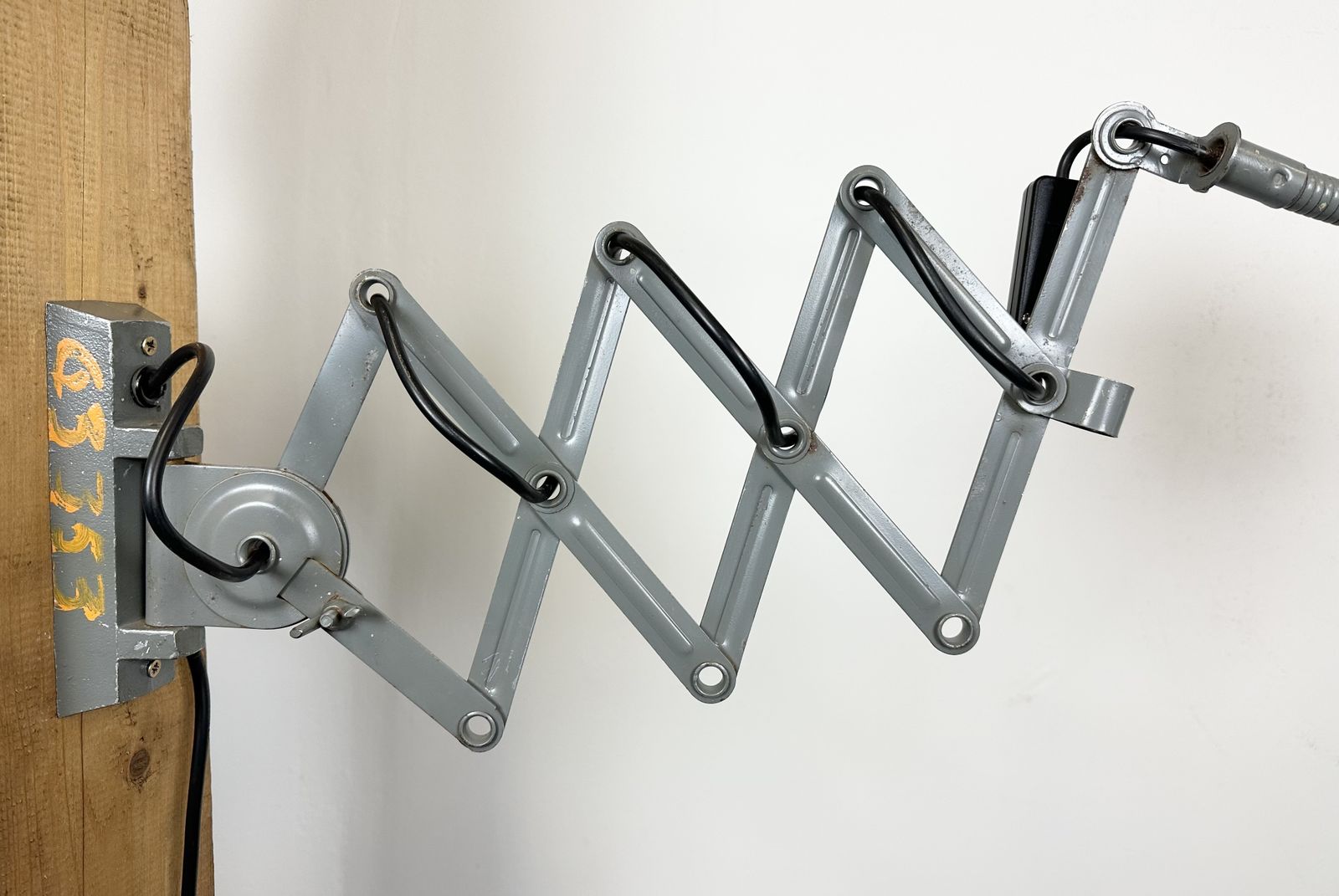 photo furniture Grey Industrial Scissor Wall Lamp From Elektroinstala, 1960s