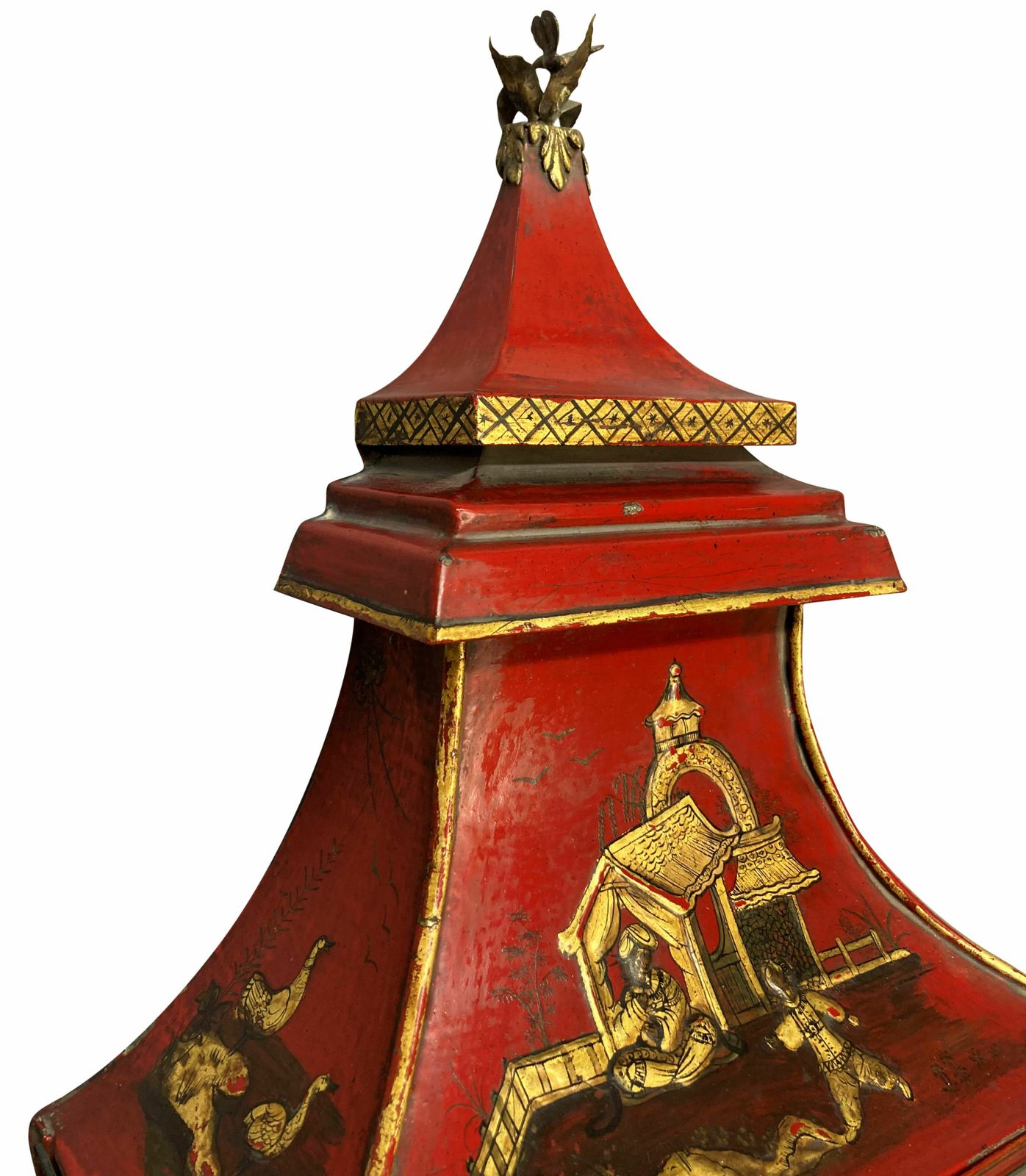 An Impressive Pair Of Regency Style Scarlet Japanned Wall Lanterns photo Lighting