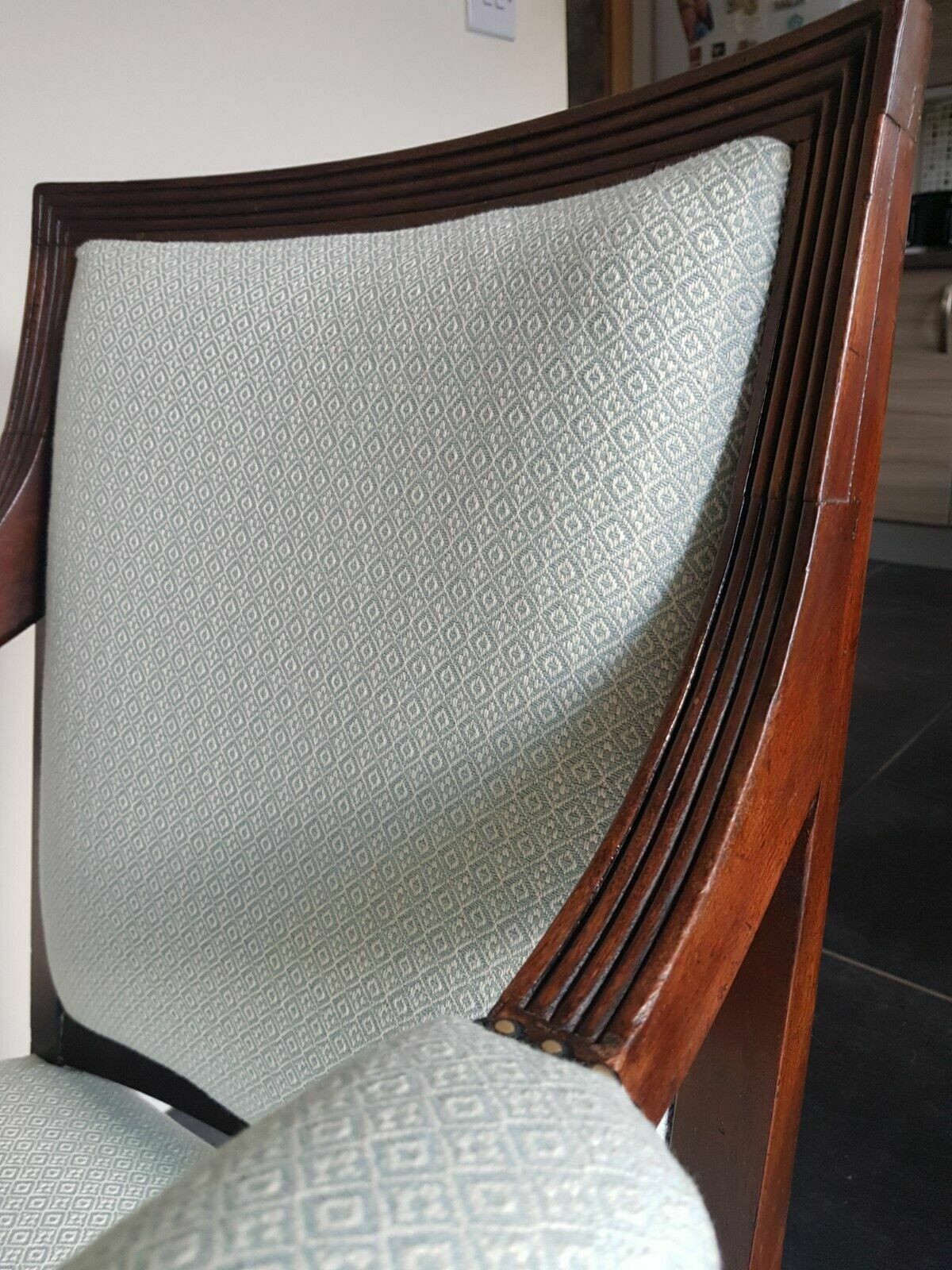 Furniture Early Regency Reupholstered Country House Armchair Antique Circa 1830 photo