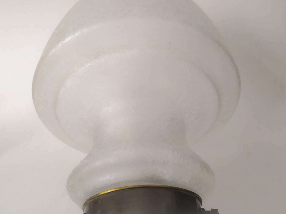 Mushroom Desk Light Murano Glass Table Lamp Vintage Italian Design Satin Brass Base photo buy