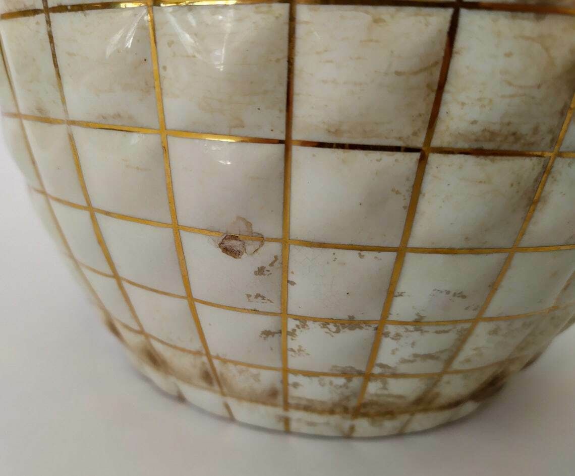 Italian Design Vase Beige Gold Centerpiece Gariboldi Bridges photo buy