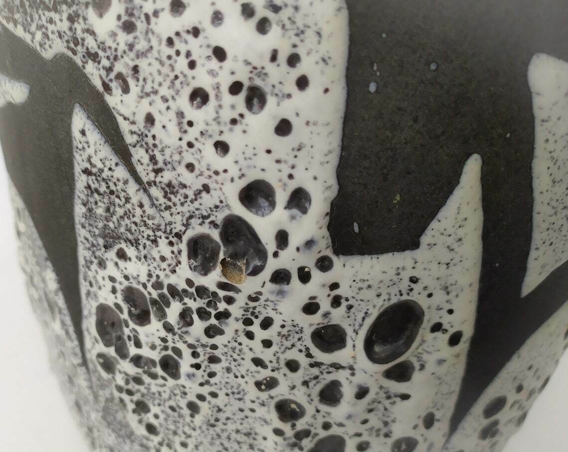 Big Xxl Vase West Germany Design Fat Lava Black And White Ceramic Bull Decorations Home Décor Mid Century Modern Carstens Space Age photo Home Decor
