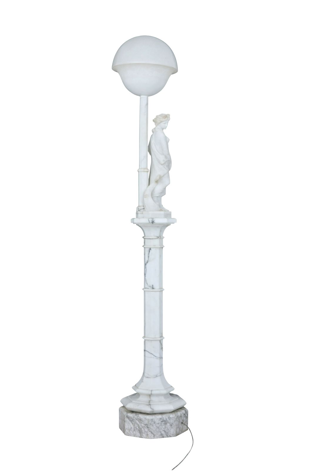 Early 20th Century Swedish Alabaster Figural Lamp photo for sale