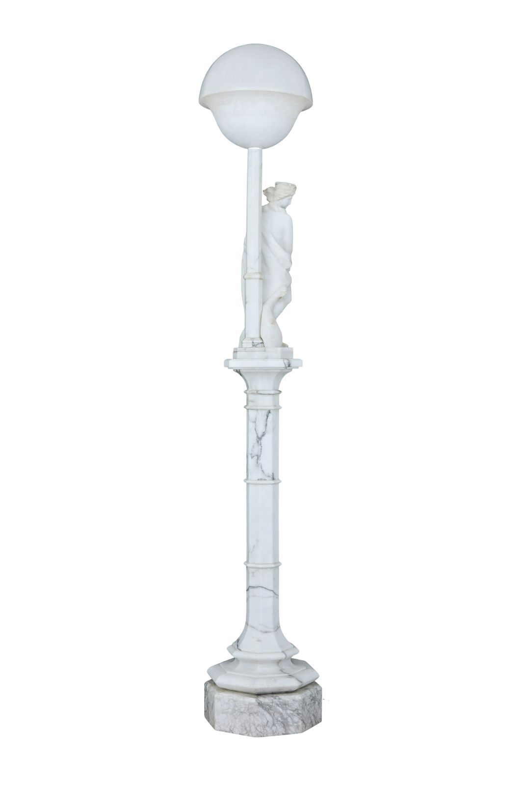 Early 20th Century Swedish Alabaster Figural Lamp photo Lighting
