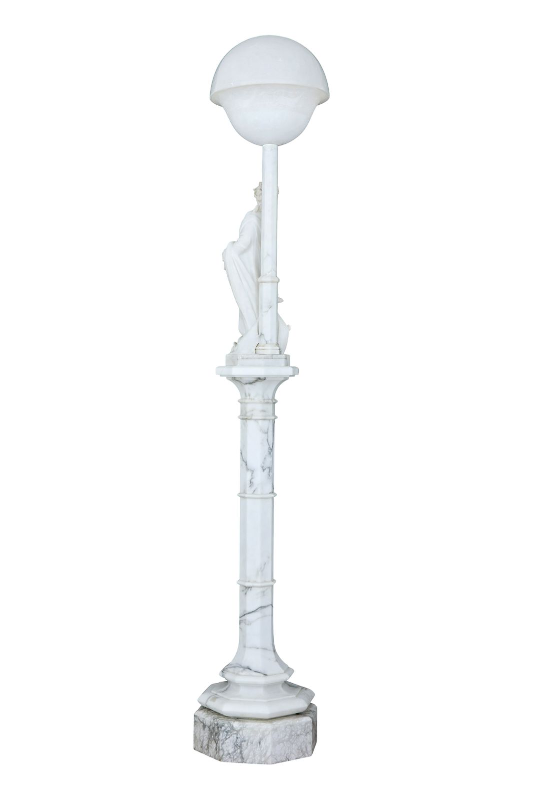 Early 20th Century Swedish Alabaster Figural Lamp photo 7950.0