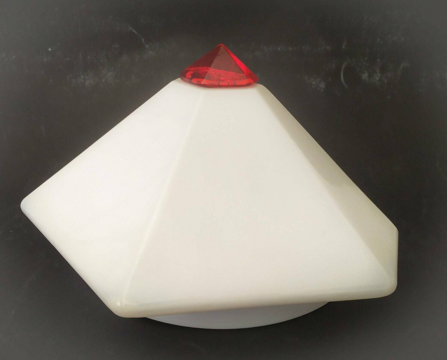photo furniture Wandlamp Matita Design Federica Marangoni Murano Glas Wit En Rood Vintage Jaren 80 Italiaanse Glazen Wandlamp Nason
