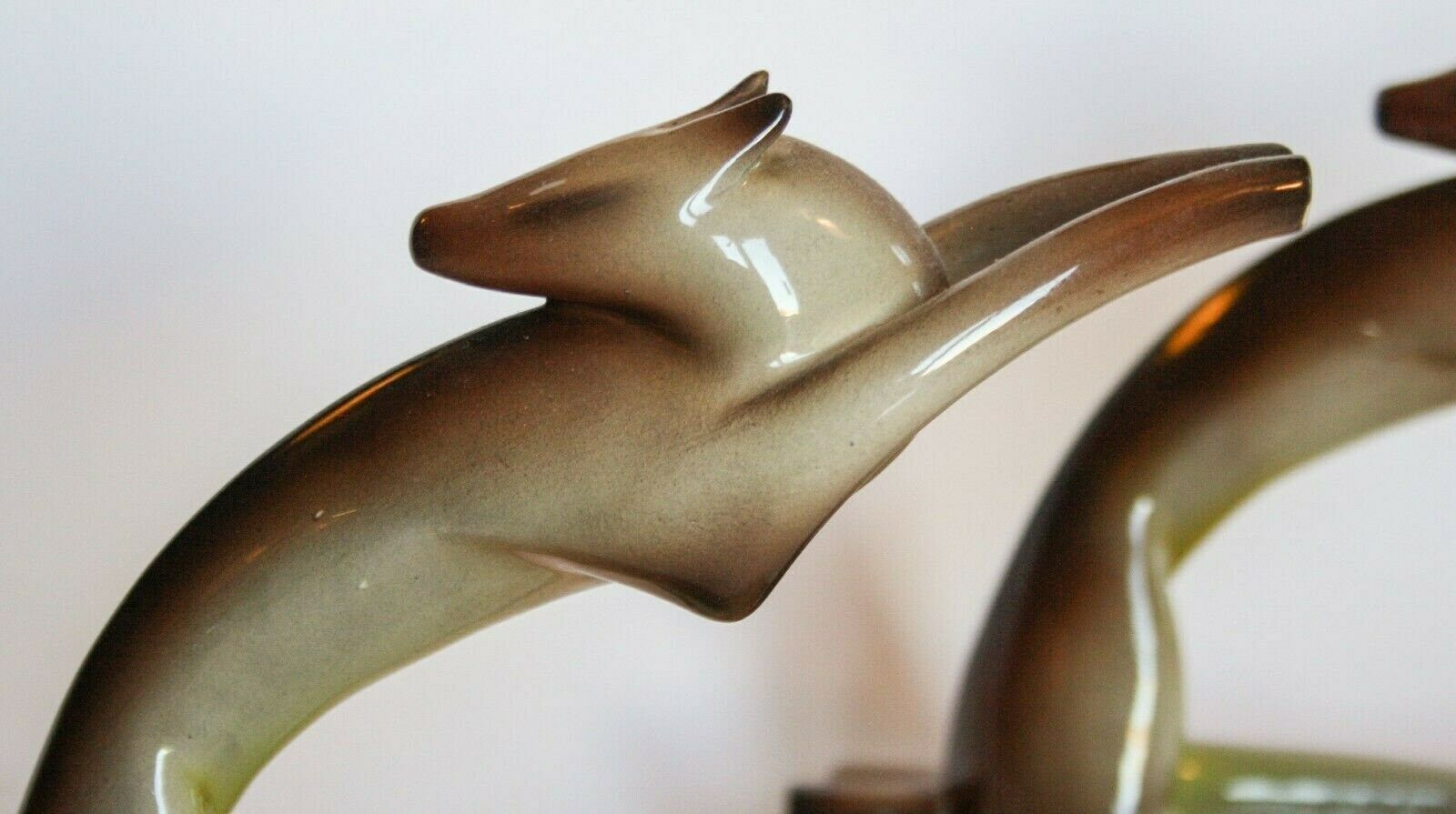 Tarcisio Tosin Bookends Pair Bookends Ceramic Greyhounds La Freccia 30s 1934 Art Deco photo for sale