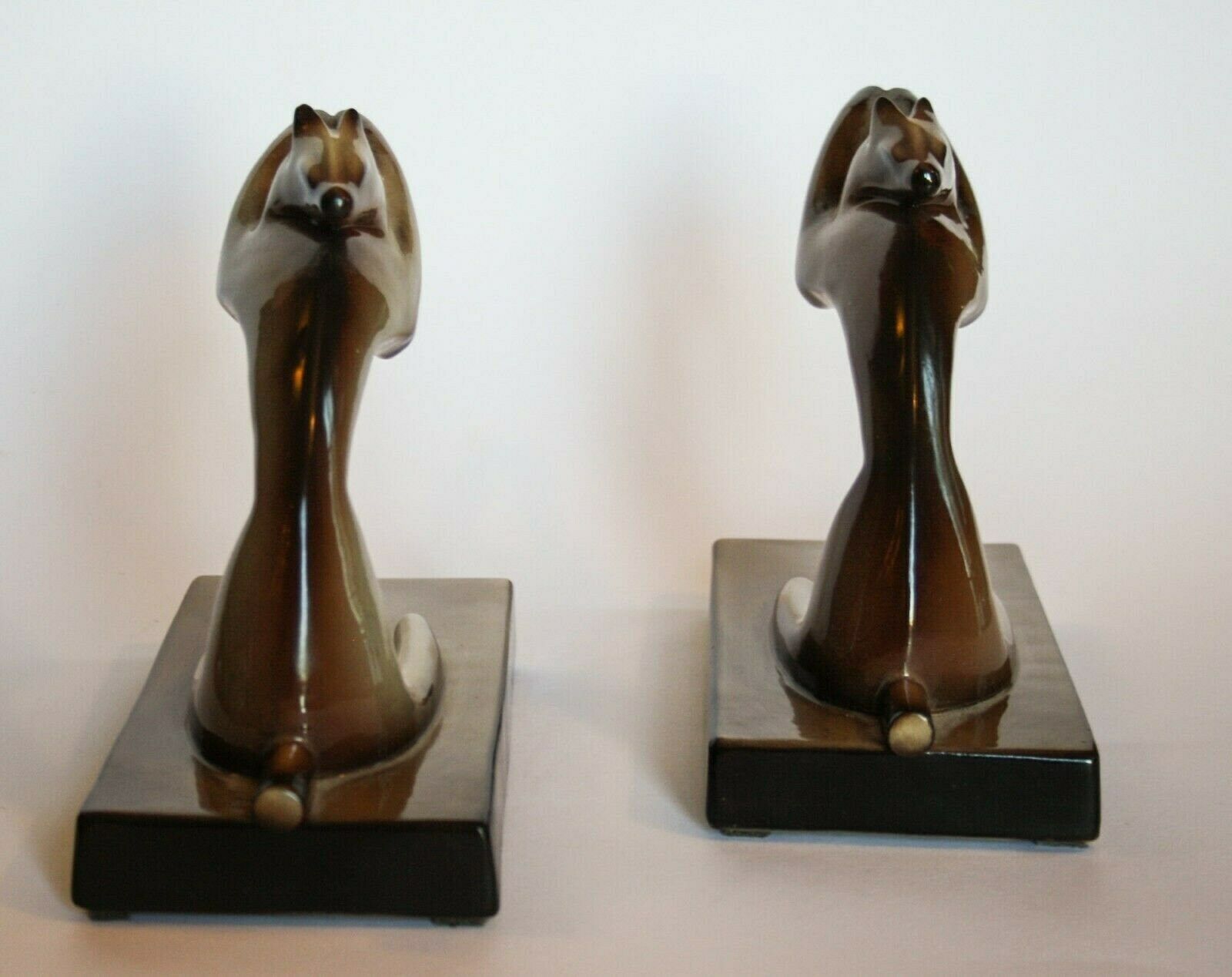 Tarcisio Tosin Bookends Pair Bookends Ceramic Greyhounds La Freccia 30s 1934 Art Deco photo 2306.4