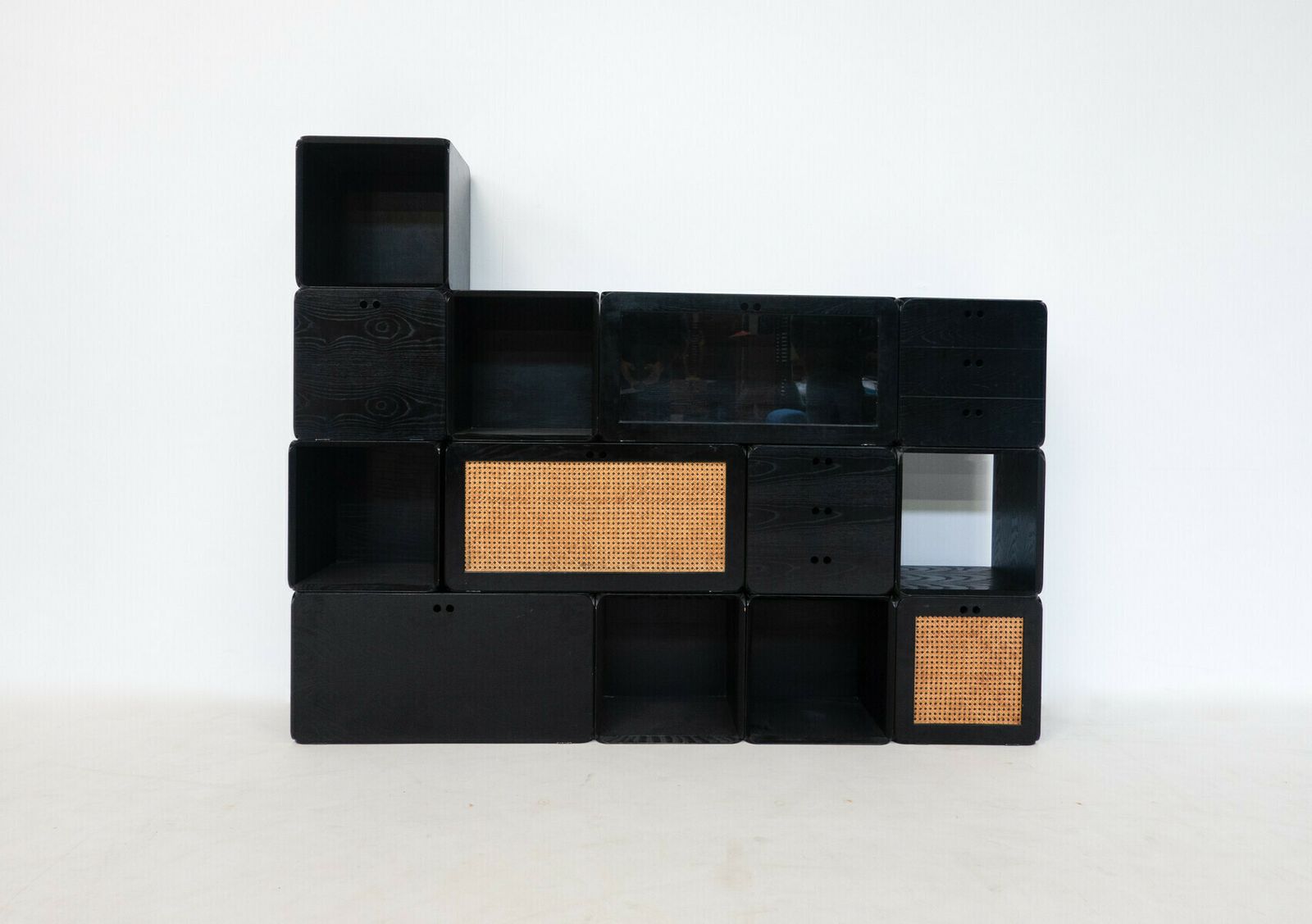 Set Of Modular Black Wooden Cubes By Derk Jan De Vries photo Furniture