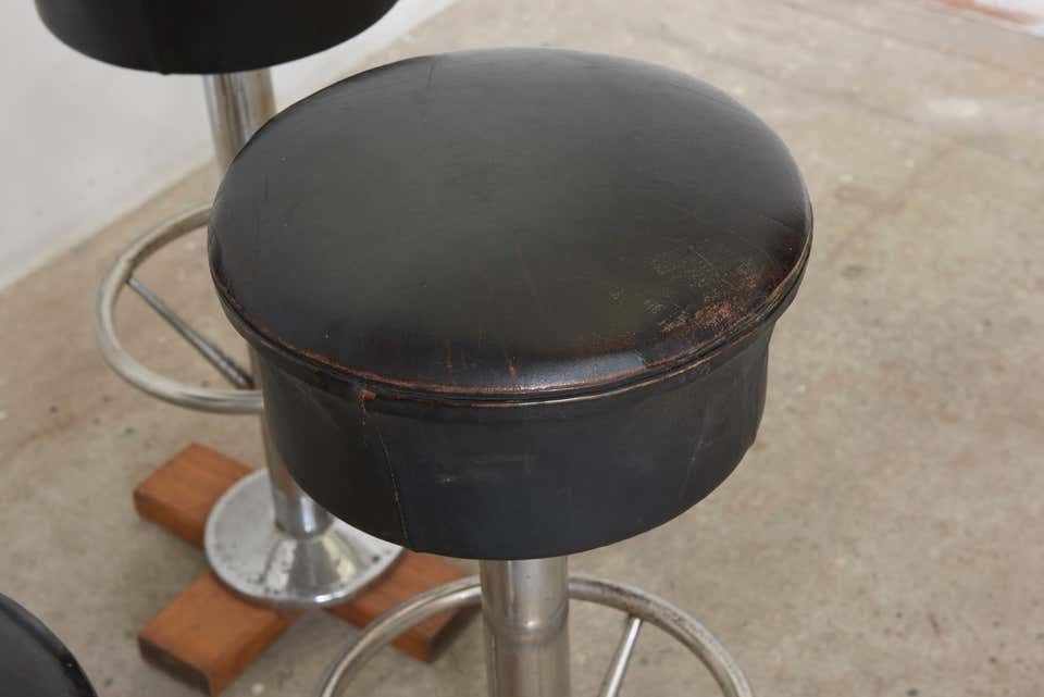 photo for sale Set Of Five Belgium Revolving Barstools, 1960s