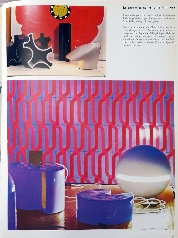 photo furniture Le Pale Tafellamp Van Liisi Beckmann Voor Gabbianelli, Italië, Jaren 1970