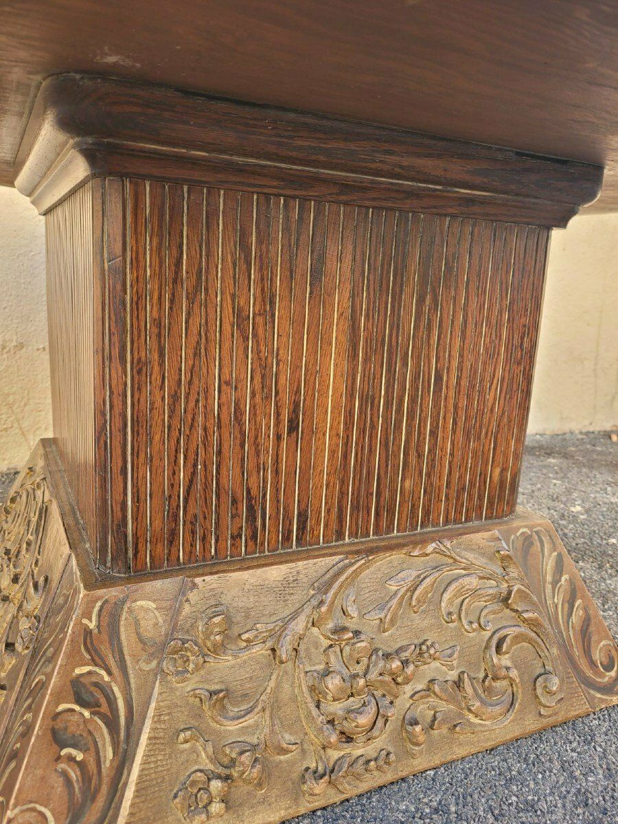 photo furniture Coffee Table In Wood And Eglomised Glass, Art Deco, 20th Century