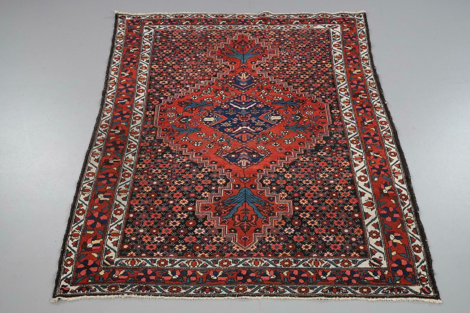 Floral Antique Rug Wool Geometric Carpet Blue Lounge Home Interior Livingroom Decor photo buy