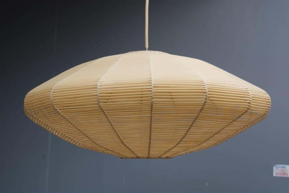Mid Century Italian Beige Ufo Round Lamp Plastic And Metal 1950s photo for sale