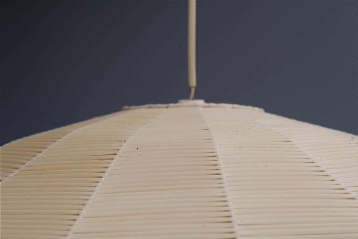 Mid Century Italian Beige Ufo Round Lamp Plastic And Metal 1950s photo vinterior