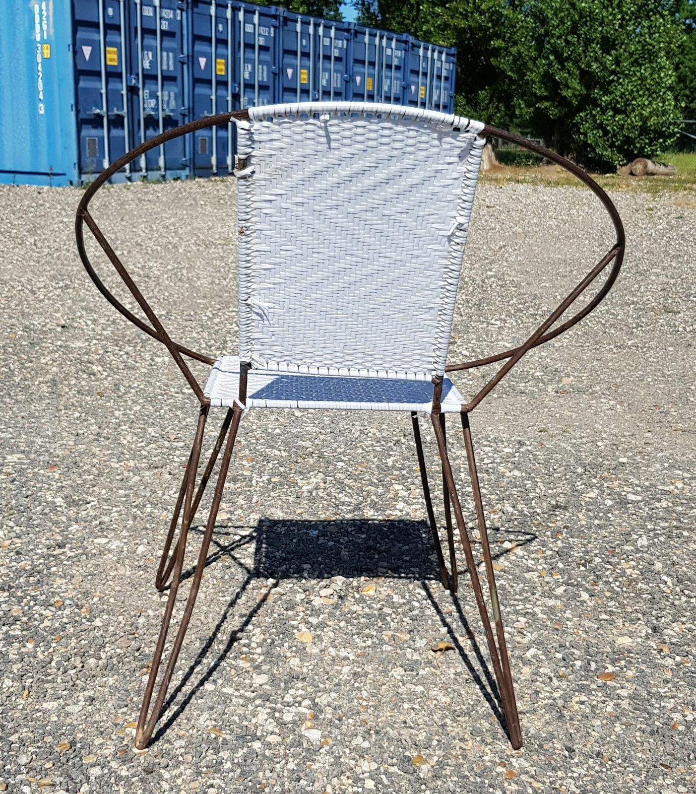 Old Vintage Armchair In Black Metal photo furniture