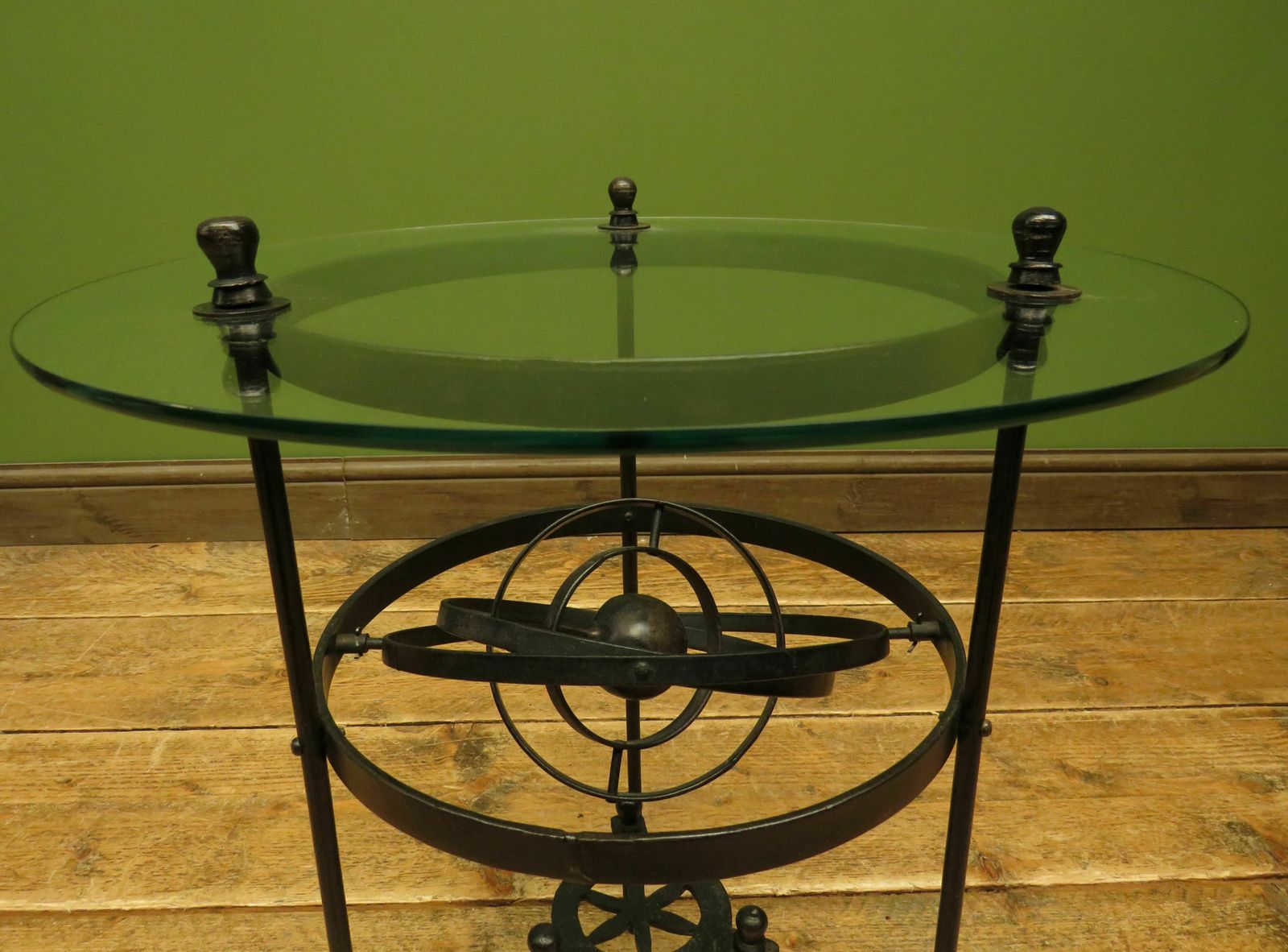 photo buy Vintage Steampunk Side Table With Gimbal Mounted Solar System
